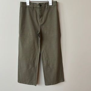 Women’s Jcrew Dark Green Cropped Wide Leg Pant size 28